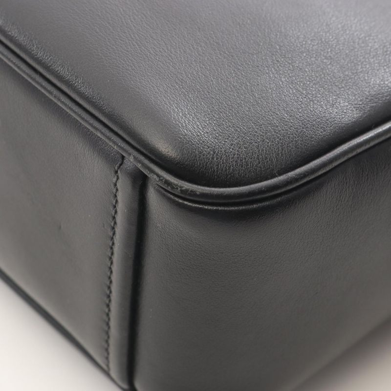 Prada Shoulder Bag Black Leather Banana Print Crossbody Bag Women's Used a