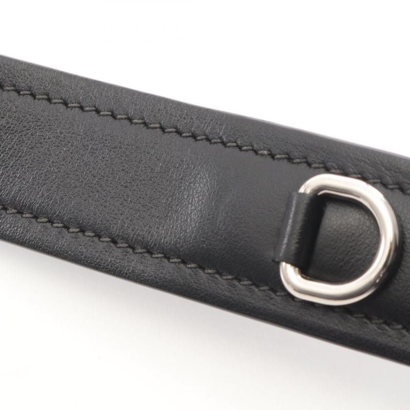 Prada Shoulder Bag Black Leather Banana Print Crossbody Bag Women's Used a