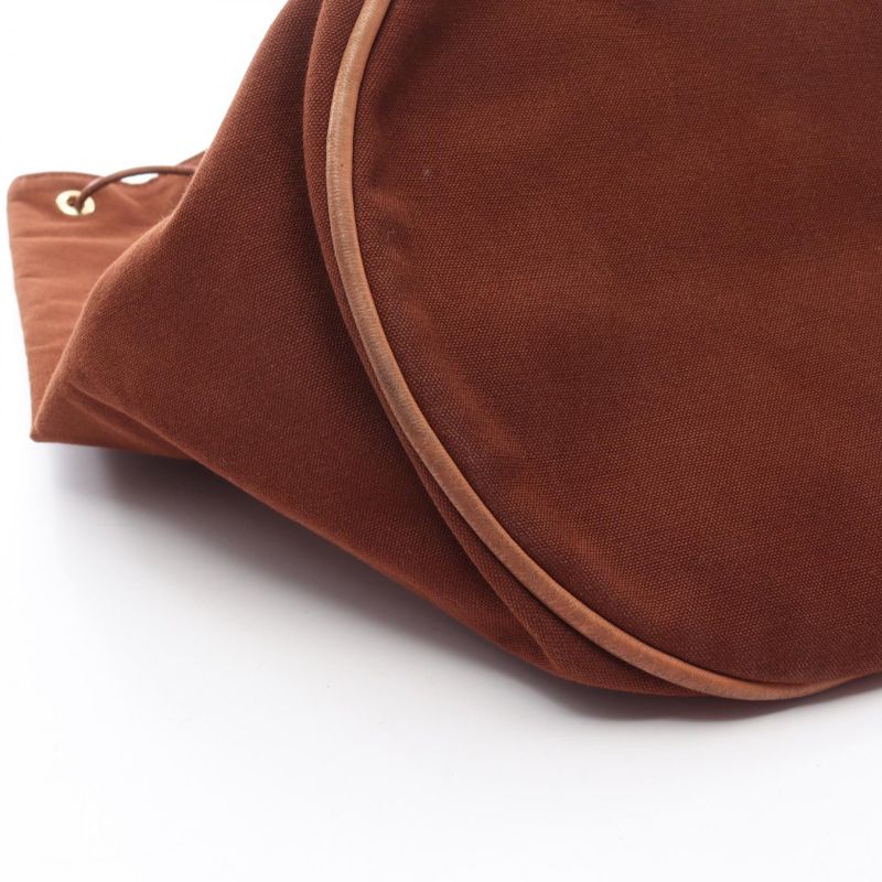 Hermes Shoulder Bag Porochonmimil GM Brown Canvas Leather Porochonmimil GM