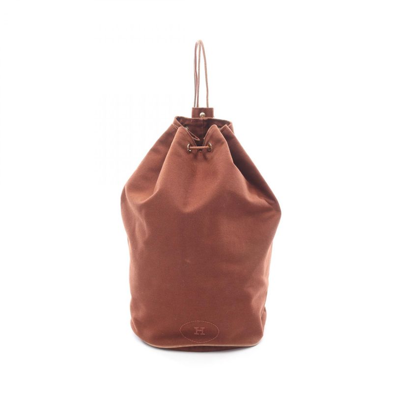 Hermes Shoulder Bag Porochonmimil GM Brown Canvas Leather Porochonmimil GM