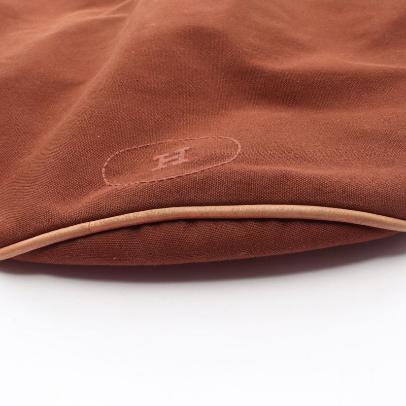 Hermes Shoulder Bag Porochonmimil GM Brown Canvas Leather Porochonmimil GM