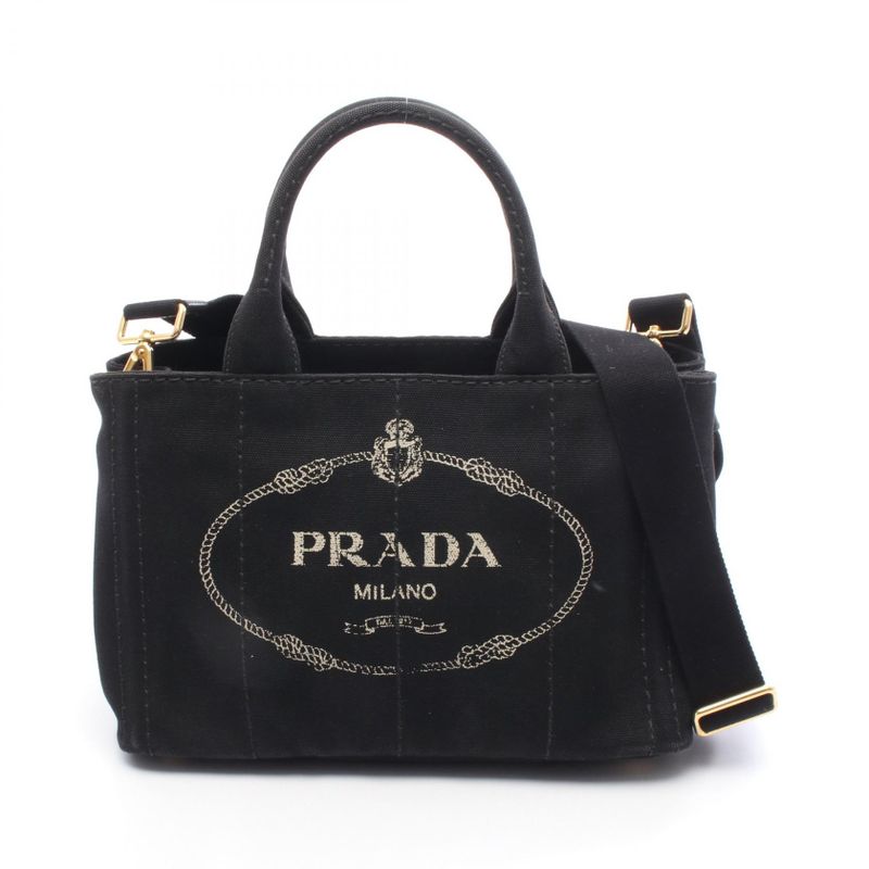 Prada Tote Bag Canapa 1bg439 Black Other 2way Canapa Tote Ladies Used B