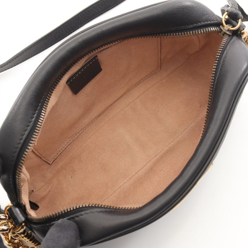 Gucci Shoulder Bag Ggmarmont 447632 Black Leather Ggmarmont Chain Shoulder
