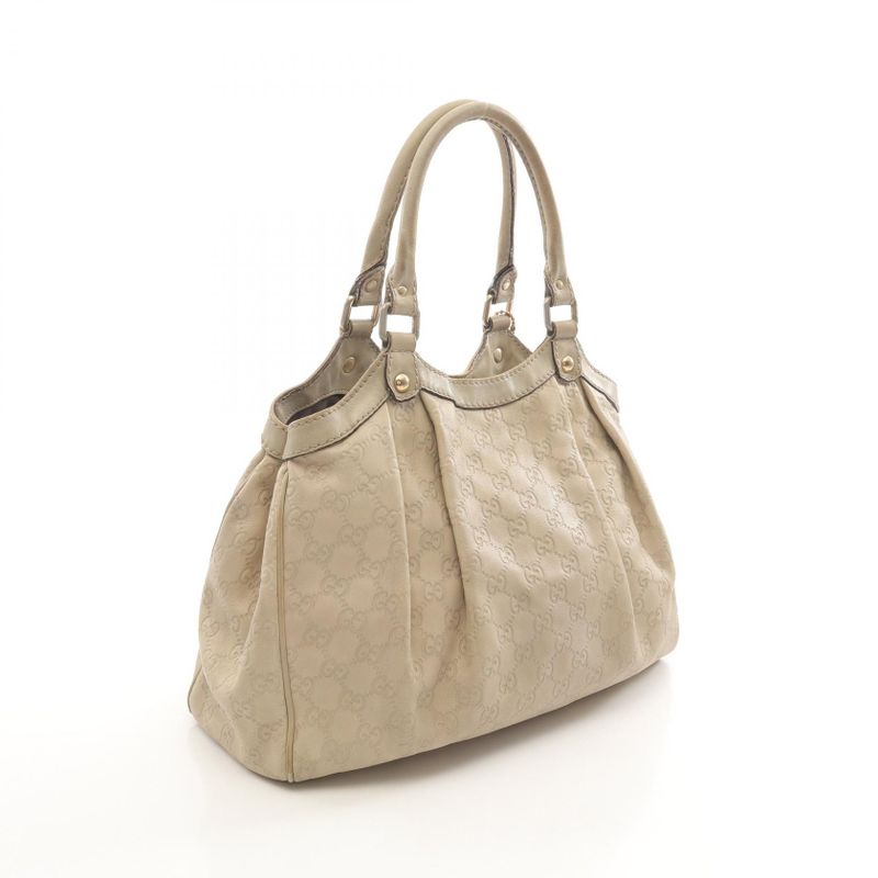 Gucci Handbag Sookie 211944 Ivory Leather Sookie Guccissima Handbag Ladies Used