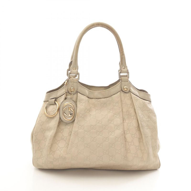 Gucci Handbag Sookie 211944 Ivory Leather Sookie Guccissima Handbag Ladies Used