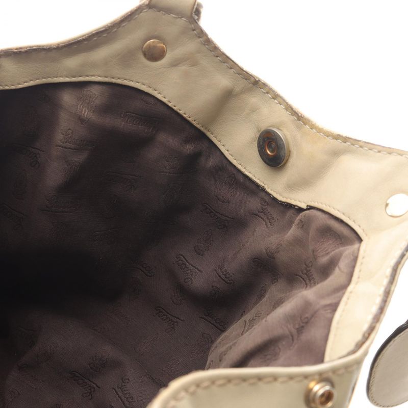 Gucci Handbag Sookie 211944 Ivory Leather Sookie Guccissima Handbag Ladies Used