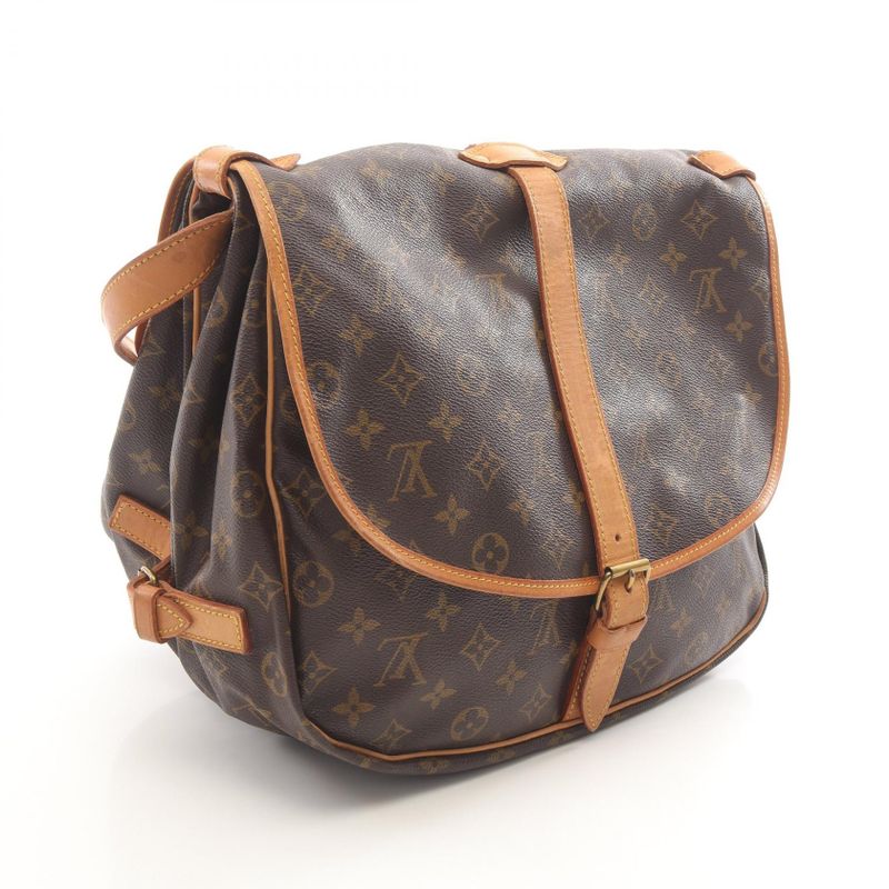 Louis Vuitton Shoulder Bag Saumur 35 M42254 PVC Coated Canvas Leather Saumur 35