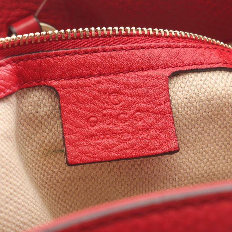 Gucci Shoulder Bag Soho Interlocking G 308982 Red Leather Soho Interlocking G