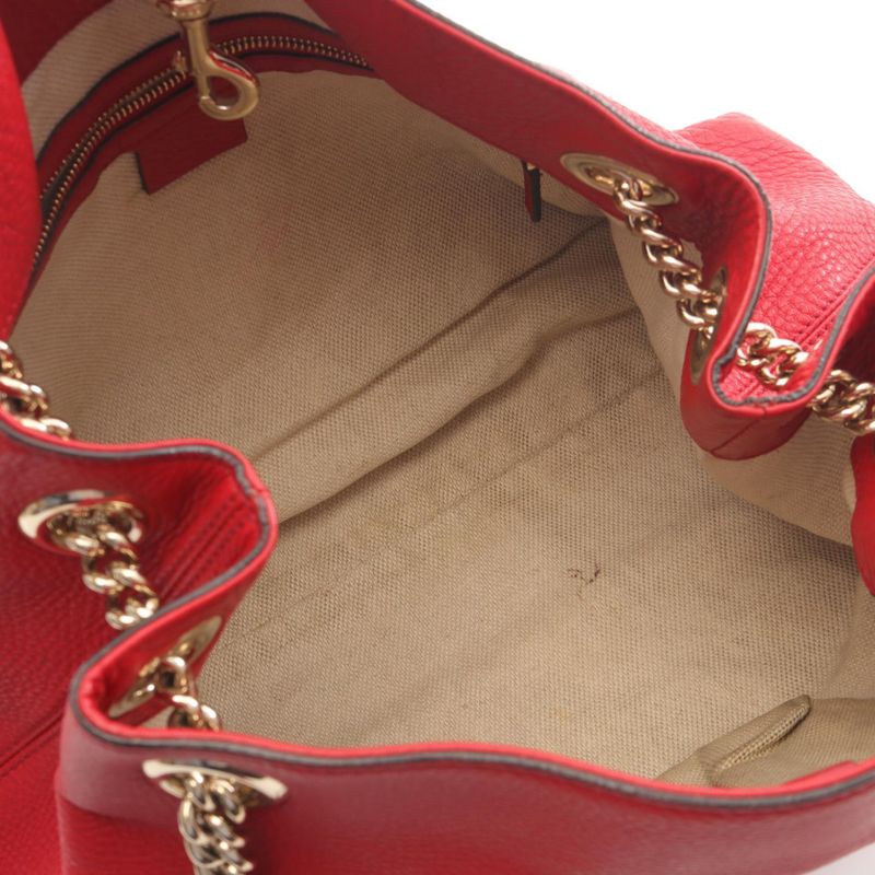 Gucci Shoulder Bag Soho Interlocking G 308982 Red Leather Soho Interlocking G