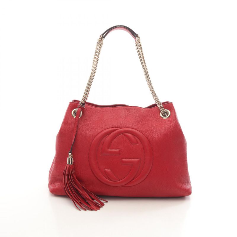 Gucci Shoulder Bag Soho Interlocking G 308982 Red Leather Soho Interlocking G