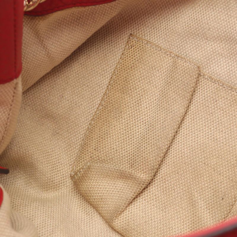 Gucci Shoulder Bag Soho Interlocking G 308982 Red Leather Soho Interlocking G