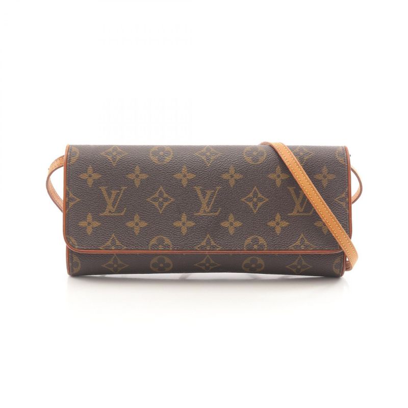 Louis Vuitton Shoulder Bag Pochette Twin GM M51852 PVC Coated Canvas Leather