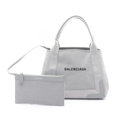 Balenciaga Tote Bag Navy Cabas S Navy Cabas 339933 Gray Canvas Leather Navy