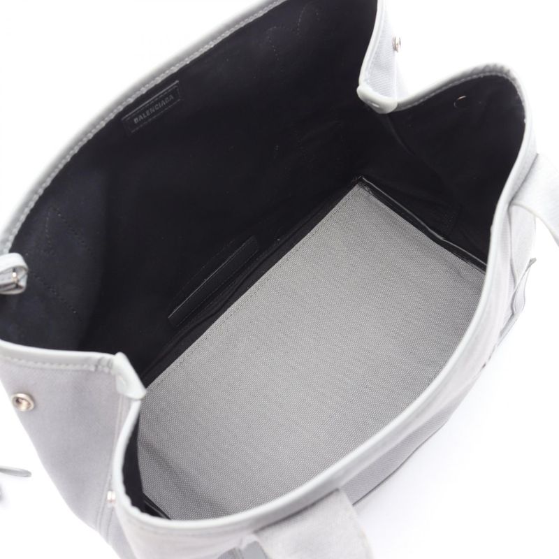Balenciaga Tote Bag Navy Cabas S Navy Cabas 339933 Gray Canvas Leather Navy
