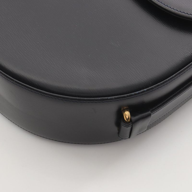 Cartier Shoulder Bag Sapphire Line Black Leather Sapphire Shoulder Bag Ladies