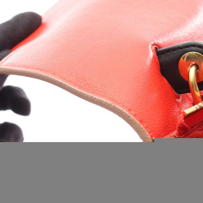 Celine Handbag Belt Bag Mini Red Beige Leather