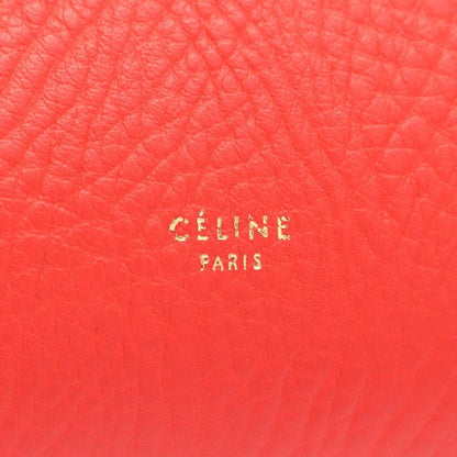 Celine Handbag Belt Bag Mini Red Beige Leather