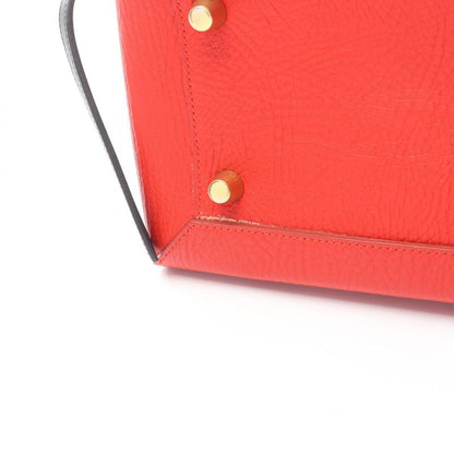 Celine Handbag Belt Bag Mini Red Beige Leather