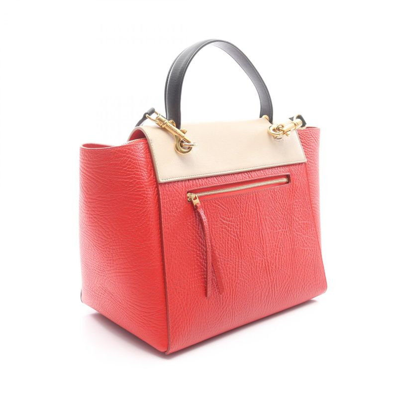 Celine Handbag Belt Bag Mini Red Beige Leather