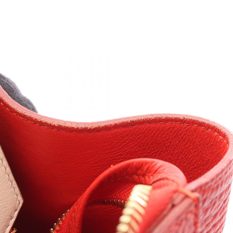 Celine Handbag Belt Bag Mini Red Beige Leather