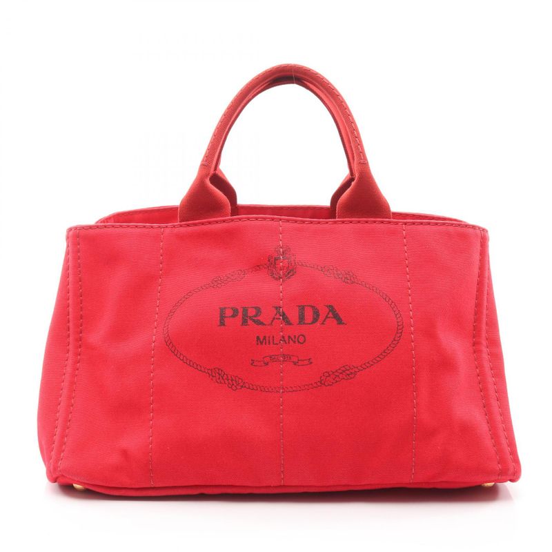 Prada Tote Bag Canapa Bn1872 Red Canvas Canapa Tote Ladies Used B