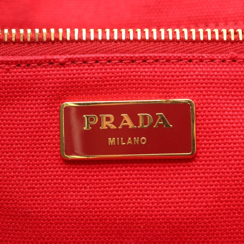 Prada Tote Bag Canapa Bn1872 Red Canvas Canapa Tote Ladies Used B