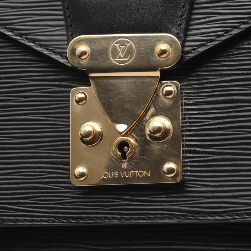 Louis Vuitton Handbag Monceau M52122 Noir Black Leather Monceau Ladies Used C