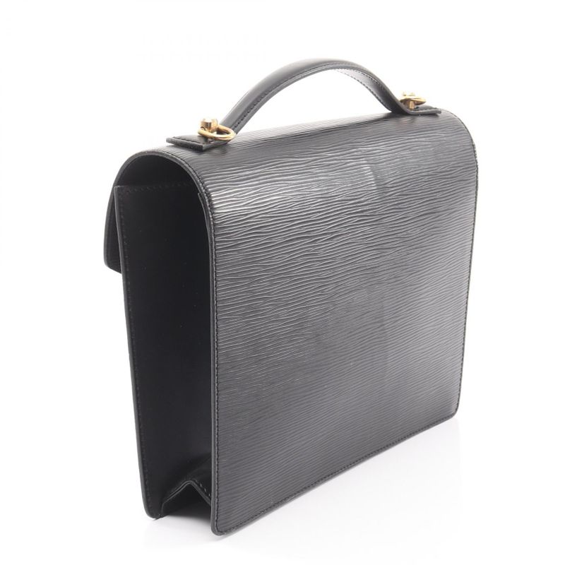 Louis Vuitton Handbag Monceau M52122 Noir Black Leather Monceau Ladies Used C