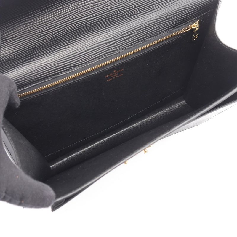 Louis Vuitton Handbag Monceau M52122 Noir Black Leather Monceau Ladies Used C