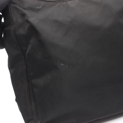 Prada Shoulder Bag Plastic Handle Black Nylon Handbag Ladies Used B