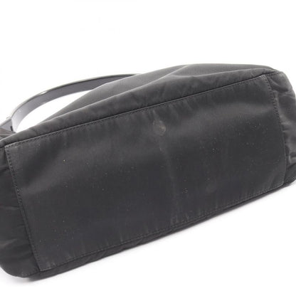 Prada Shoulder Bag Plastic Handle Black Nylon Handbag Ladies Used B