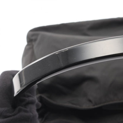 Prada Shoulder Bag Plastic Handle Black Nylon Handbag Ladies Used B