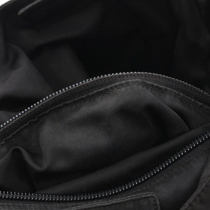 Prada Shoulder Bag Plastic Handle Black Nylon Handbag Ladies Used B