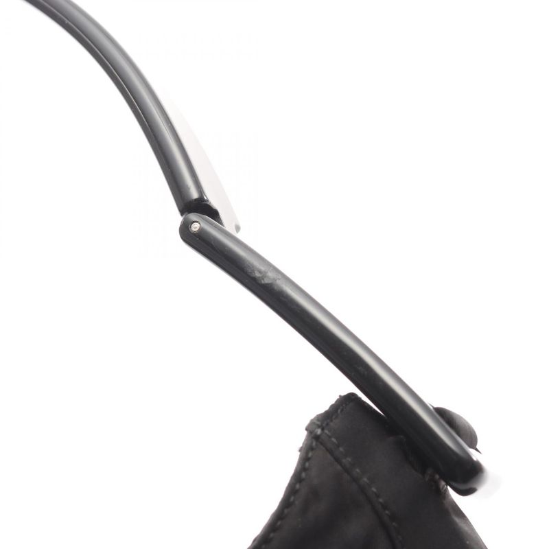 Prada Shoulder Bag Plastic Handle Black Nylon Handbag Ladies Used B