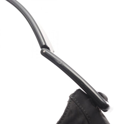 Prada Shoulder Bag Plastic Handle Black Nylon Handbag Ladies Used B