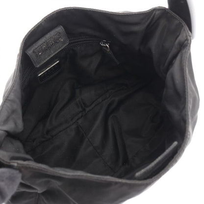 Prada Shoulder Bag Plastic Handle Black Nylon Handbag Ladies Used B