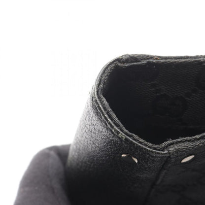 Gucci Tote Bag GG Canvas 115015 Black Canvas Leather Tote Bag Women's Used B