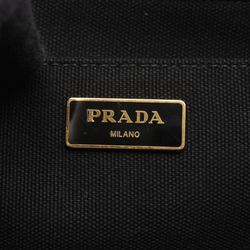Prada Tote Bag Canapa Bn2642 Black Canvas Canapa Tote Ladies Used B
