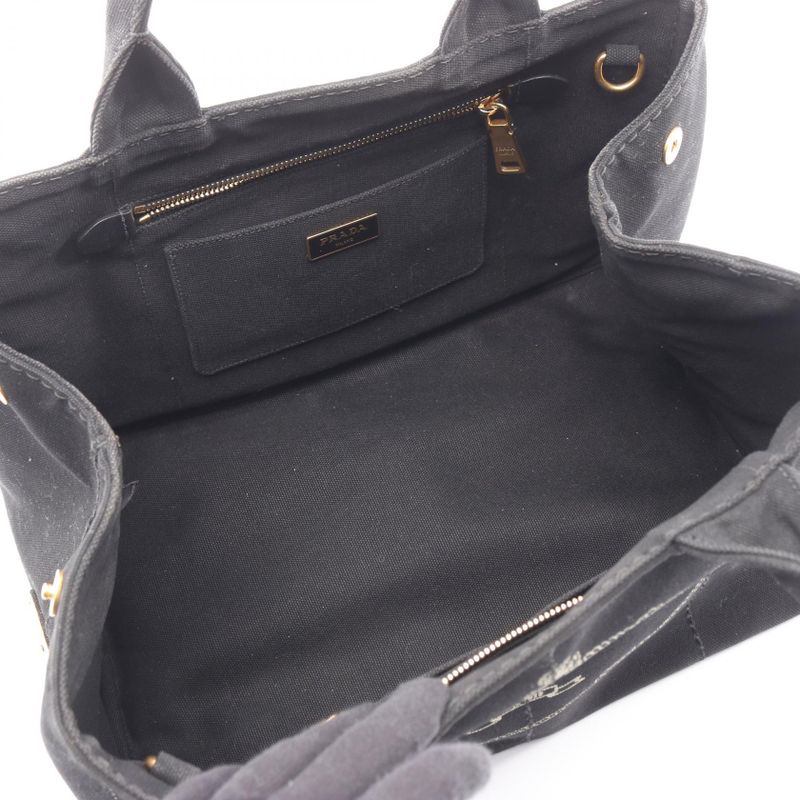 Prada Tote Bag Canapa Bn2642 Black Canvas Canapa Tote Ladies Used B