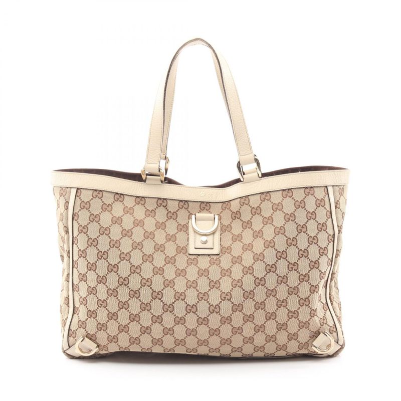 Gucci Tote Bag Abbey GG Canvas 141472 Beige Canvas Leather GG Canvas Tote Bag