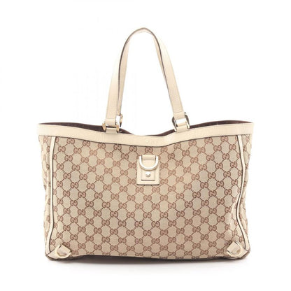 Gucci Tote Bag Abbey GG Canvas 141472 Beige Canvas Leather GG Canvas Tote Bag