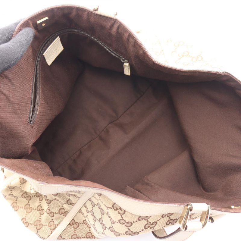 Gucci Tote Bag Abbey GG Canvas 141472 Beige Canvas Leather GG Canvas Tote Bag