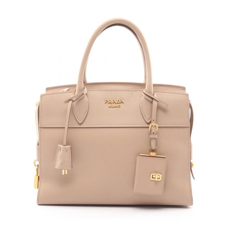 Prada Handbag Esplanade Saffiano + City C 1ba046 Pink Beige Saffiano Leather