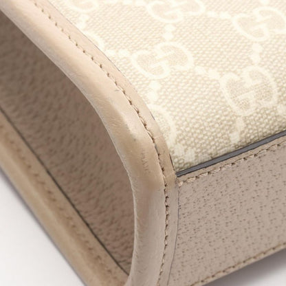 Gucci Handbag Interlocking G GG Supreme Mini Tote Bag 671623 Light Beige PVC