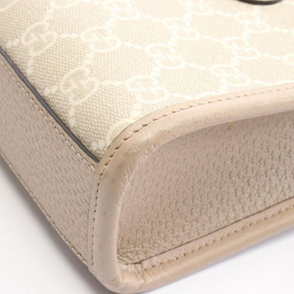 Gucci Handbag Interlocking G GG Supreme Mini Tote Bag 671623 Light Beige PVC