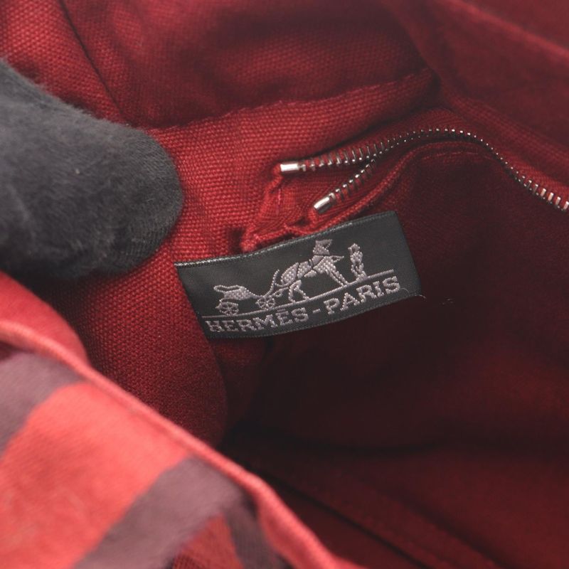 Hermes Tote Bag Fourre Tout PM Bordeaux Canvas Fourre Tout PM Women's Used B