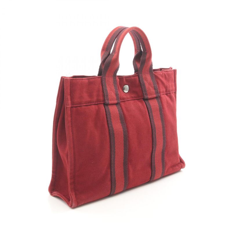 Hermes Tote Bag Fourre Tout PM Bordeaux Canvas Fourre Tout PM Women's Used B