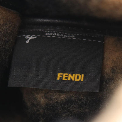 Fendi Handbag Toujours 8bh251 Gray Wool Patent Leather Toujours Ladies Used B