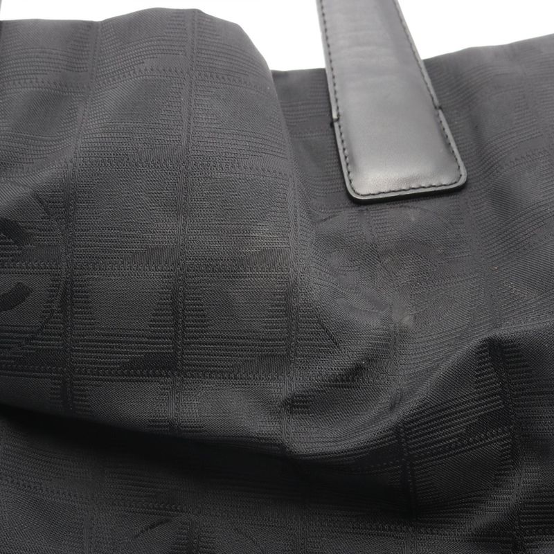 Chanel Tote Bag New Travel Line MM A15991 Black Leather New Travel Line Tote MM
