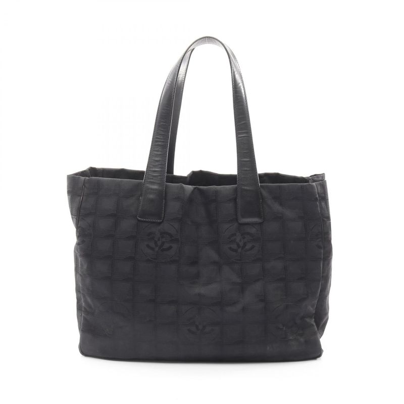 Chanel Tote Bag New Travel Line MM A15991 Black Leather New Travel Line Tote MM